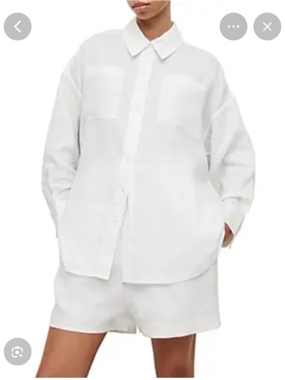 All Saints Inez Crisp White Linen Button-Up Shirt